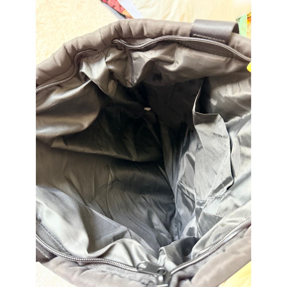 PINK Victoria’s Secret Black Quilted Puffer Tote Bag Crest Patch Travel Gym - Picture 6 of 7